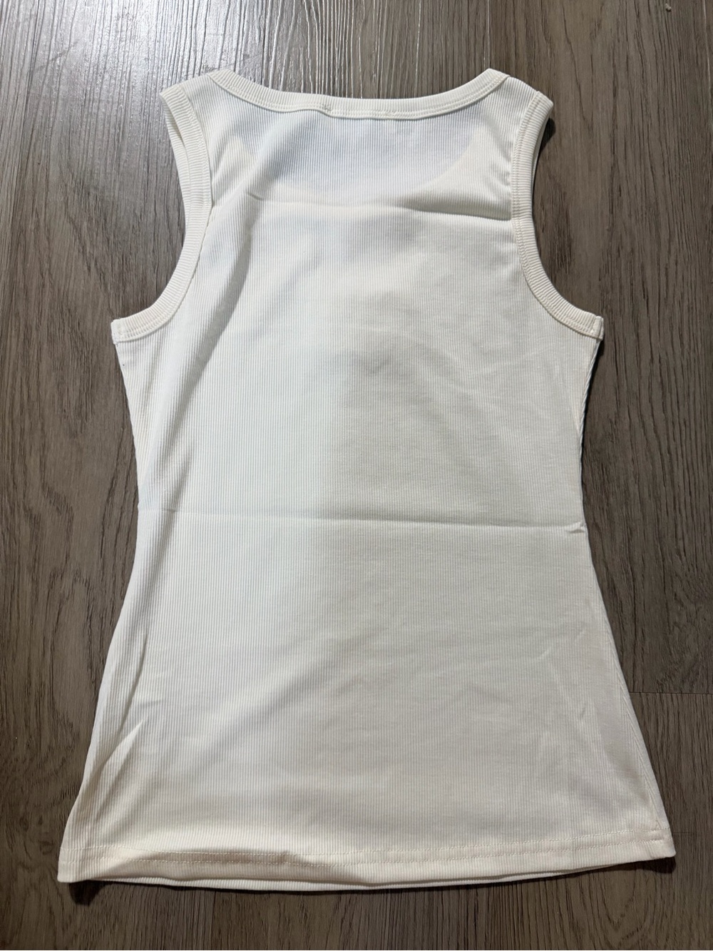 Miu Miu Ivory Ribbed Tank with Gold Embellished Logo - Picture 4 of 4